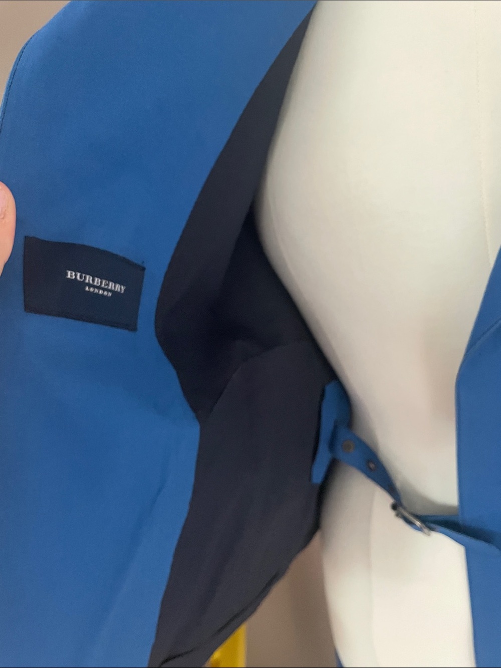 Burberry trench jacket Blue Belted Wrap Jacket - sz 8 - Picture 6 of 10